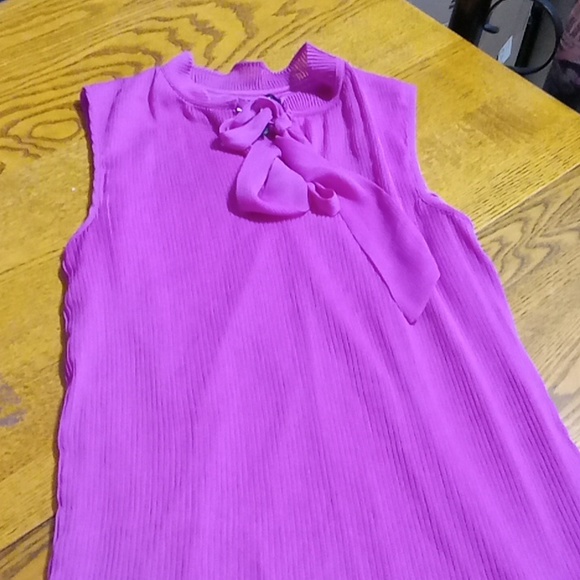 DKNY DRESS Womens 2 PINK MAGENTA PLEATED NEW Casual Party Celebration Cocktail - Picture 2 of 8